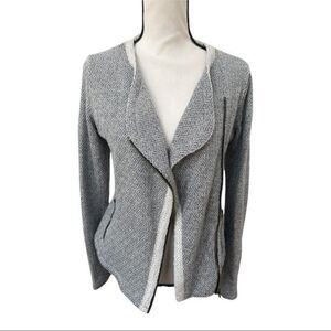 Lucky Brand Jacket Sz Small Moto Style Zip Up Knit Gray Minimalist Boho